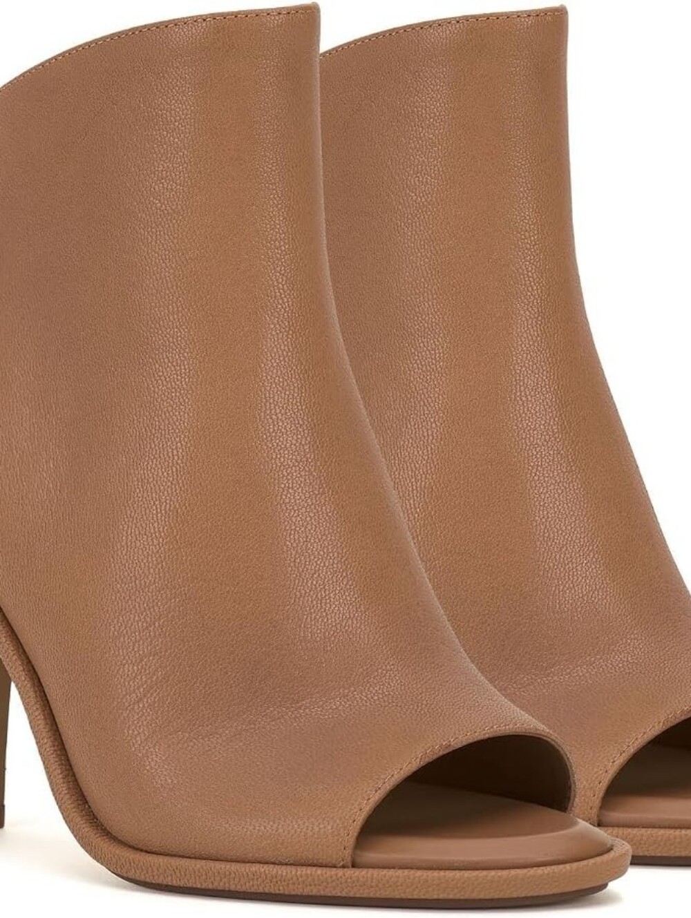 Vince Camuto Finndaya Women Light Cognac Luxe 8M Open Toe Leather Bootie Shoes